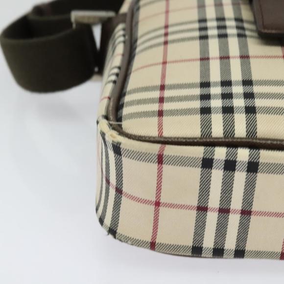 BURBERRY Nova Check Shoulder Bag Canvas Beige Silver Auth ep9111 - Picture 14 of 16